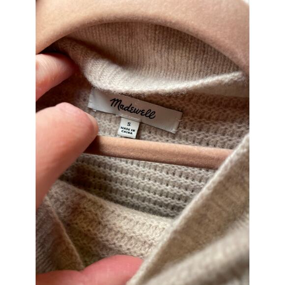 Madewell Women Small Skyscraper Sweater Dress Funnel‎ Neck Ribbed Merino Wool - Picture 12 of 13